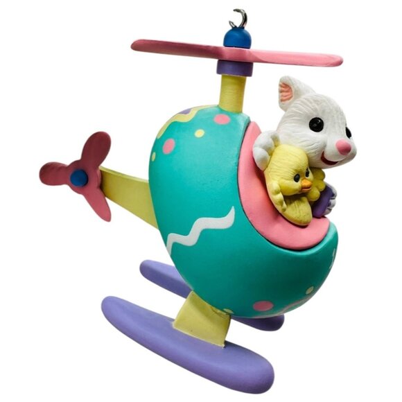 Hallmark Keepsake Ornament 1995 Here Comes Easter Bunny Helicopter Vintage - Picture 2 of 7